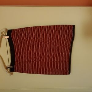Woven mini pencil skirt